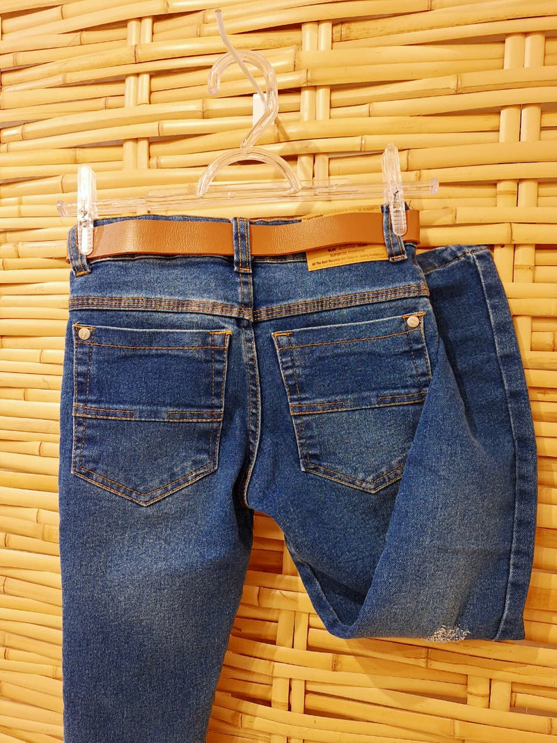 Calça Jeans  Infantil Menina - Com cinto