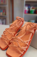 Sandália Trançada  Laranja - Maria Lua