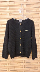 Casaco Infantil Feminino Botão- Preto