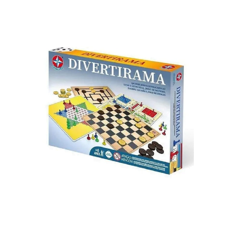 Jogo divertirama damas xadrez ludo e mais - estrela - Brinquedos Estrela
