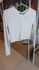 Blusa Branca Manga Longa - Juvenil