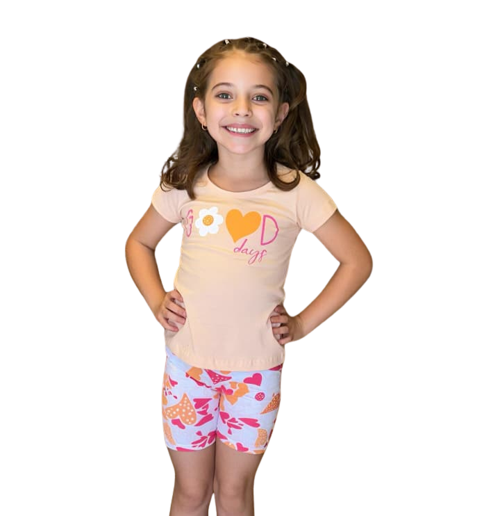 Conjunto Infantil  Blusa + Short - Menina